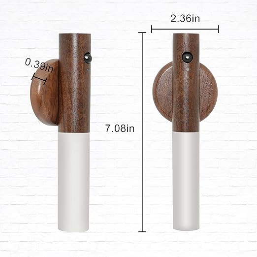 Glass Wood Motion Sensor LED Night Light