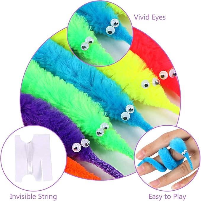 Magic Worm Toys – Interactive Fidget Toy for Kids & Adults (Pack of 2, Multicolor)