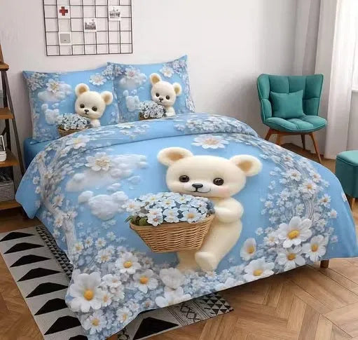 Premium 7D Glace Cotton Super King Size Bedsheet with 2 Pillow Covers